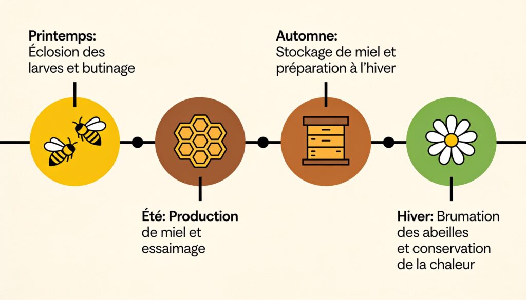 Le cycle annuel d'un rucher